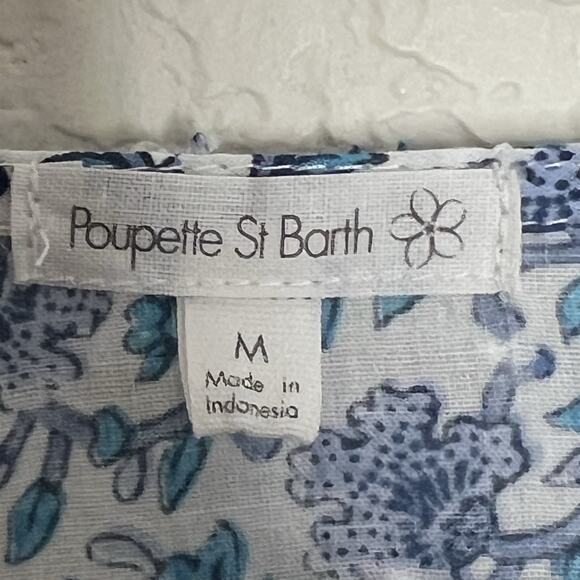 Poupette St Barth Rein MIDI Dress Floral Swiss Dot Medium Boho Puff Sleeve F16 - Picture 11 of 11